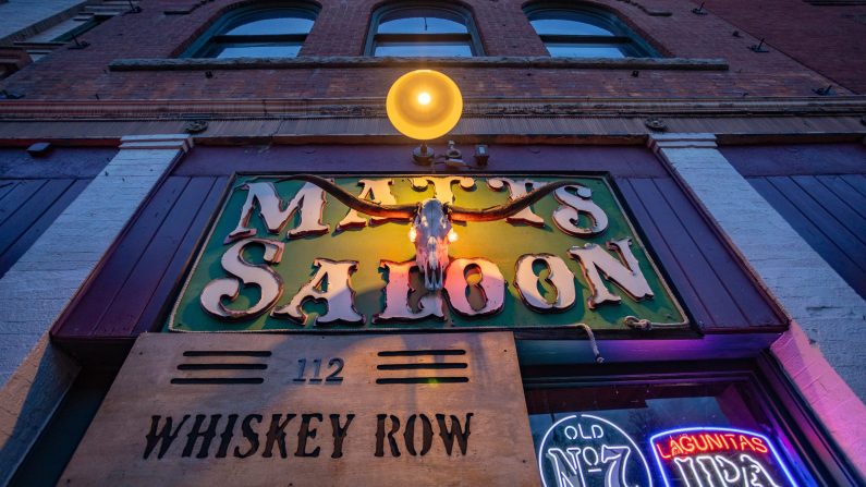 Saloon sign on Whiskey Row in Prescott, Arizona