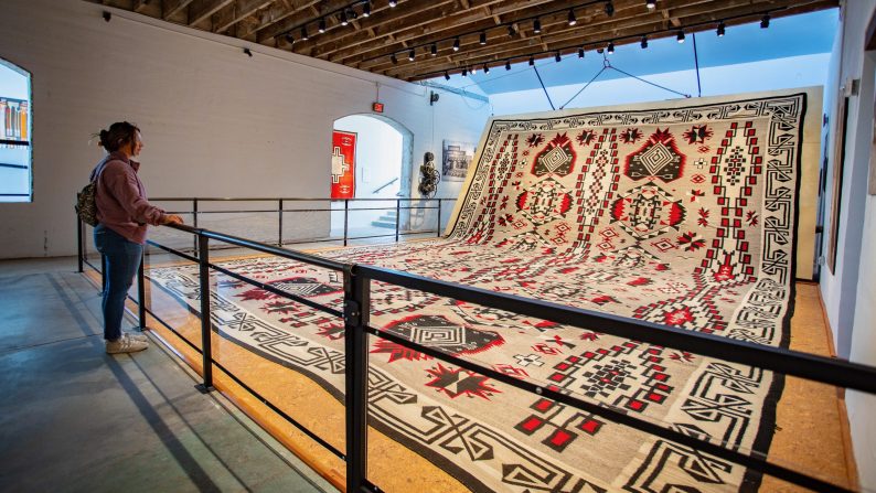 World's Largest Navajo Rug at the Affeldt Mion Museum in Winslow, Arizona