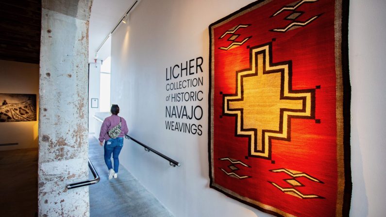 Navajo rug gallery at the Affeldt Mion Museum in Winslow, Arizona